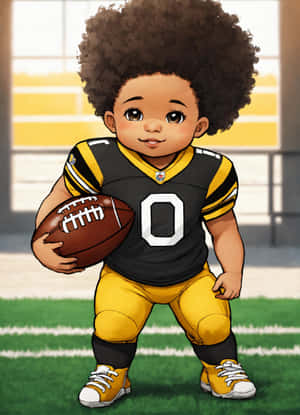 Animated Football Boy Illustration Wallpaper