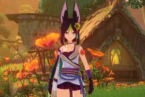 Animated Forest Character Standing Near Cottage Wallpaper