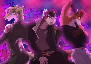 Animated Fox With Menacing Kanji Background Wallpaper