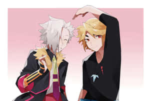 Animated Friends Playful Gesture Wallpaper