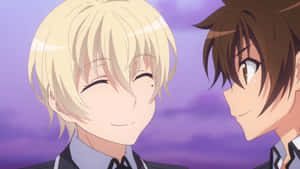 Animated Friends Smiling Together Wallpaper