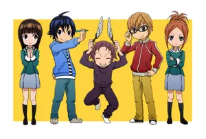 Animated Friends Yellow Backdrop Wallpaper