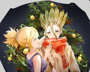 Animated Fruit Sharing Moment Wallpaper