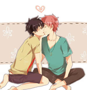 Animated Gay Couple Kiss Wallpaper