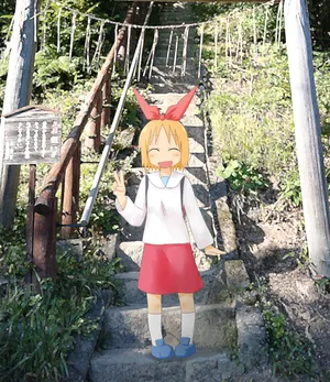 Animated Girl Bunny Ears Peace Sign Wallpaper