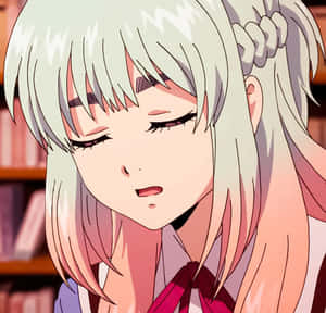 Animated Girl Closed Eyes Expression Wallpaper