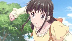 Animated Girl Surprised Expression Outdoors Wallpaper