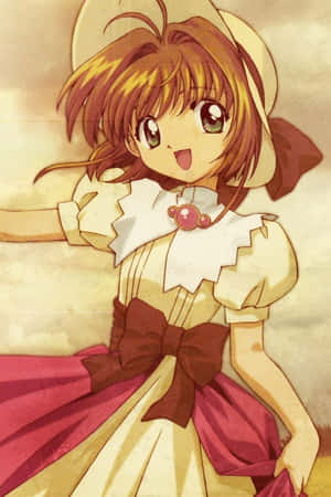 Animated Girlin Vintage Outfit Wallpaper