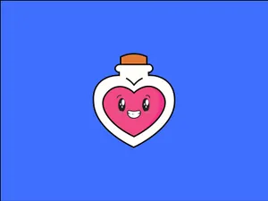 Animated Love Potion Bottle Wallpaper