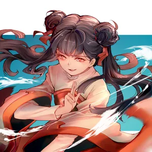 Animated Martial Artist Girl Wallpaper