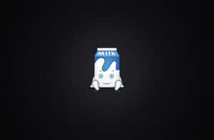 Animated Milk Carton Characteron Dark Background Wallpaper