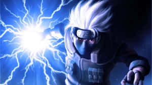 Animated Ninjawith Lightning Jutsu Wallpaper