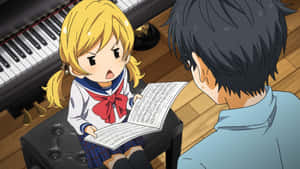 Animated Piano Lesson Discussion Wallpaper