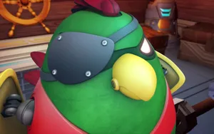 Animated Pirate Parrot Captain Wallpaper