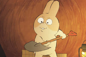 Animated Rabbit With Shovel Wallpaper