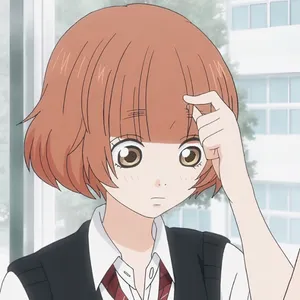 Animated Red Haired Girl School Uniform Wallpaper