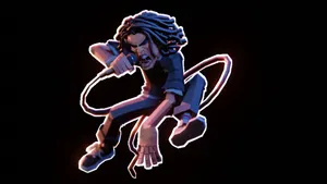 Animated Rock Vocalist Performance Wallpaper