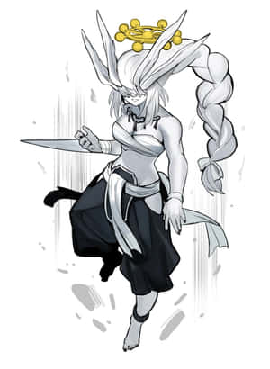 Animated Samurai Bunny Warrior Wallpaper