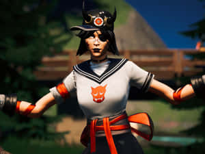 Animated Samurai Character Outdoors Wallpaper