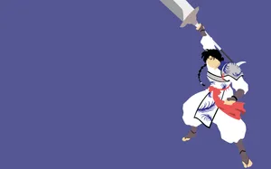 Animated Samurai Sword Raise Wallpaper
