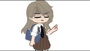 Animated Schoolgirl Character Wallpaper