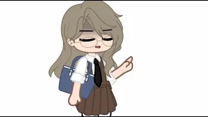 Animated Schoolgirl Character Wallpaper