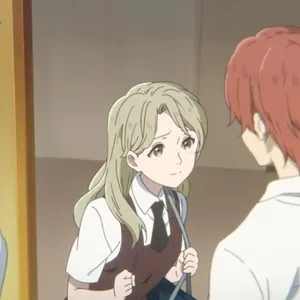 Animated Schoolgirl Conversation Wallpaper