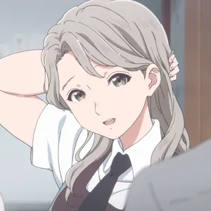 Animated Schoolgirl Smiling Gently Wallpaper