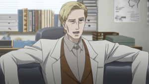 Animated Scientist Office Scene Wallpaper