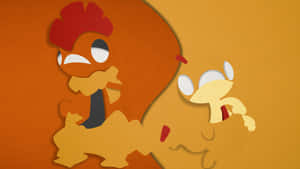 Animated Scrafty And Scraggy In A Dynamic Pose Wallpaper