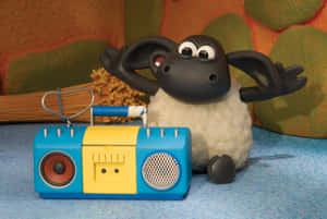 Animated Sheepwith Radio Wallpaper