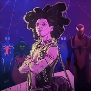 Animated Spider Verse Character Pose Wallpaper