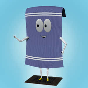 Animated Towel Character On Blue Background Wallpaper