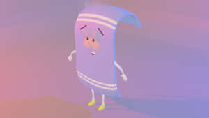 Animated Towel Character Standing Wallpaper