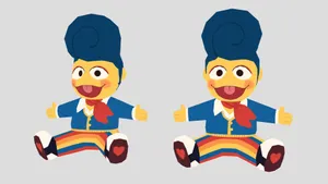 Animated Twin Characters Thumbs Up Wallpaper