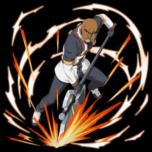 Animated Warriorin Action Wallpaper