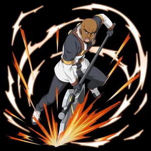 Animated Warriorin Action Wallpaper