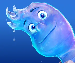 Animated Water Character Expression Wallpaper