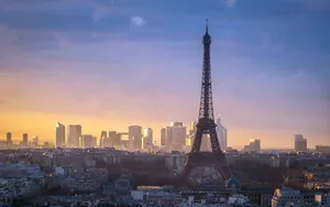 Animation Paris During Sunset Wallpaper