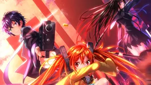 Anime Action Trio Dynamic Pose Wallpaper