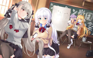 Anime Art Classroom Scene Wallpaper