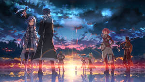 Anime Art Sao Characters Sunset Wallpaper