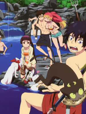 Anime Beach Fun Scene Wallpaper