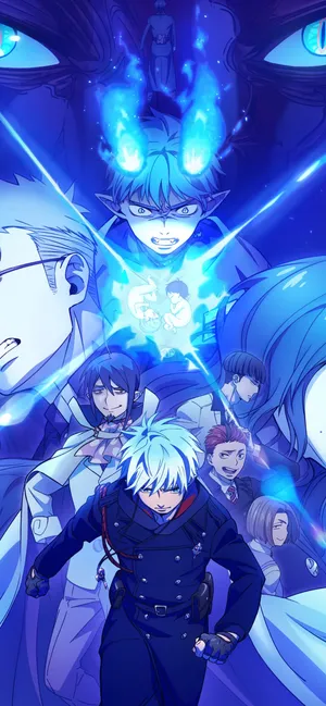 Anime Blue Energy Battle Wallpaper