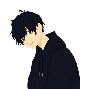 Anime Boy Black Hair Hoodie Wallpaper