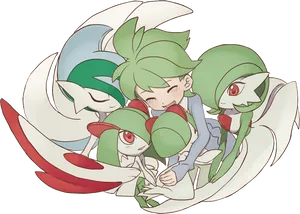 Anime Boy Hugging Ralts Evolutions Wallpaper