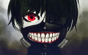 Anime Boy Kaneki Ken In An Intense Scene Wallpaper