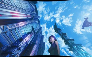 Anime Building Towering Structures Wallpaper