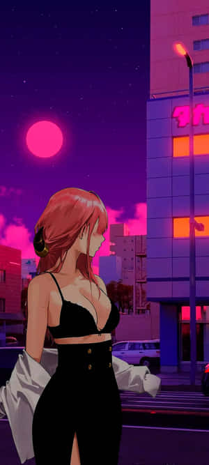 Anime Building Vaporwave Wallpaper