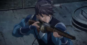 Anime Character Aiming Rifle Wallpaper